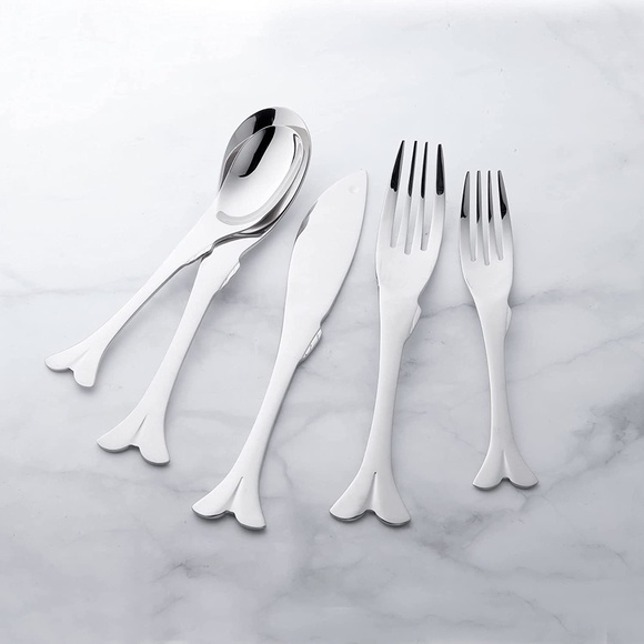 COPY - 20-Piece 18/8 Stainless Steel Flatware Set with Fish Style, Service for 4 - Picture 3 of 7